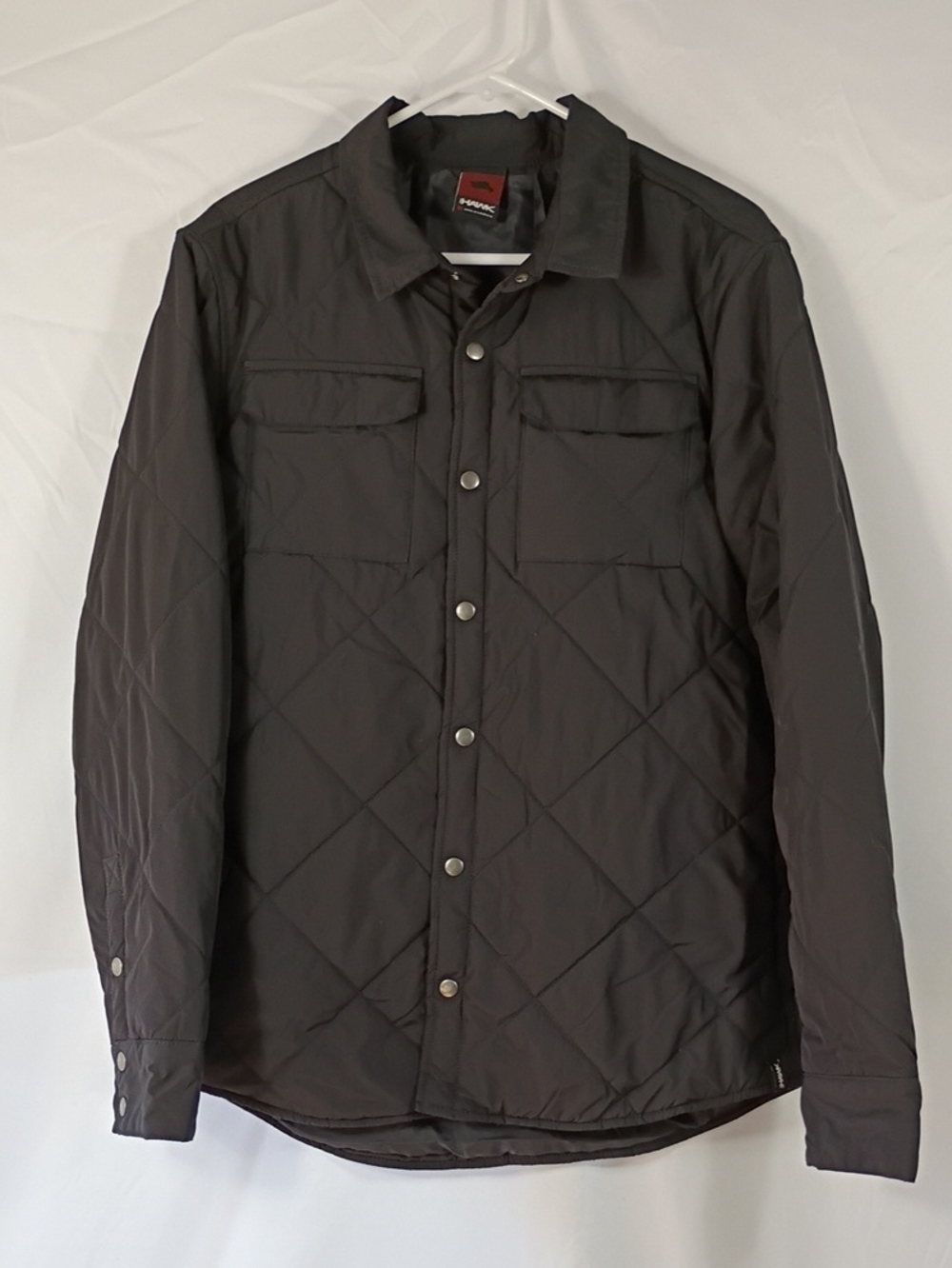 EUC Tony Hawk Men's Quilted Shirt Jacket Black Size Medium Winter Button Up